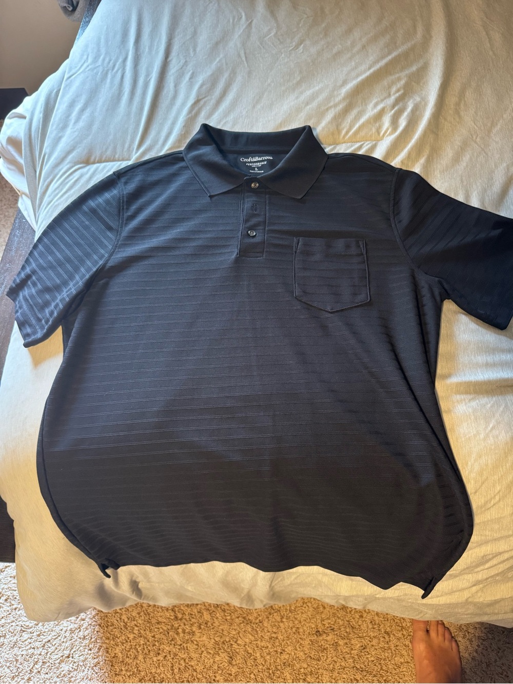 croft & barrow Men’s Black Short-Sleeve Polo with Chest Pocket